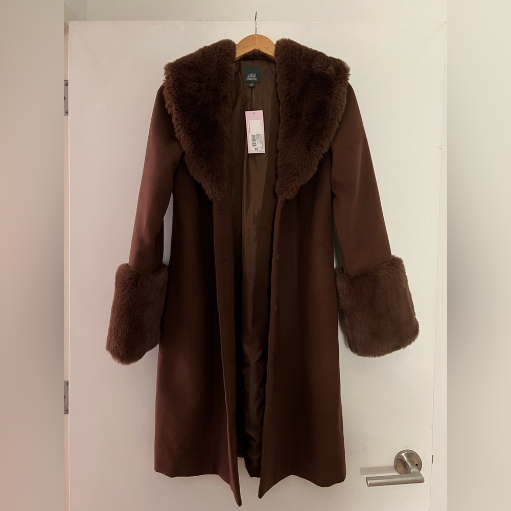 Wild Fable Button Up Jacket W/ Faux Fur Trim